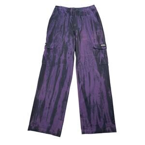 Petals by Petals and Peacocks Pants Juniors 7 Purple Tie Dye Cargo High Waist